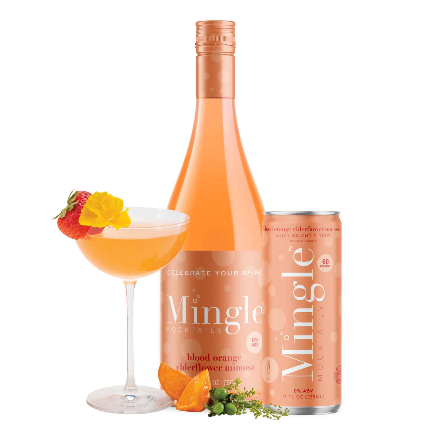 Mingle Mocktails Blood Orange Elderflower- Non Alcoholic Beverages