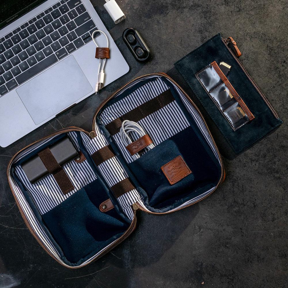 Heritage Leather "Doc" Electronics Organizer / Toiletry Kit by Mission Mercantile Leather Goods