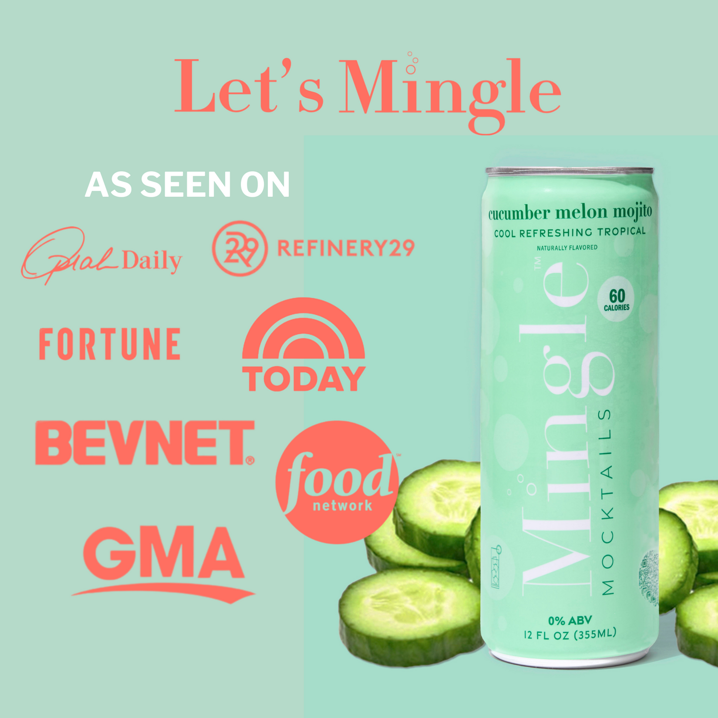 Mingle Mocktails Cucumber Melon Mojito- Non Alcoholic Beverages