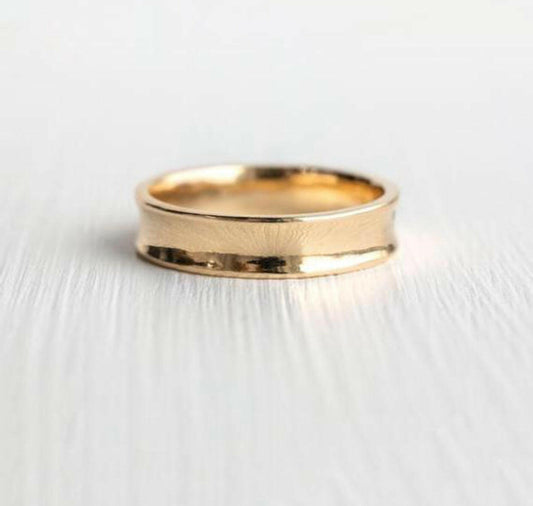 14k Solid Gold 5mm Concave Band by VicStoneNYC Fine Jewelry