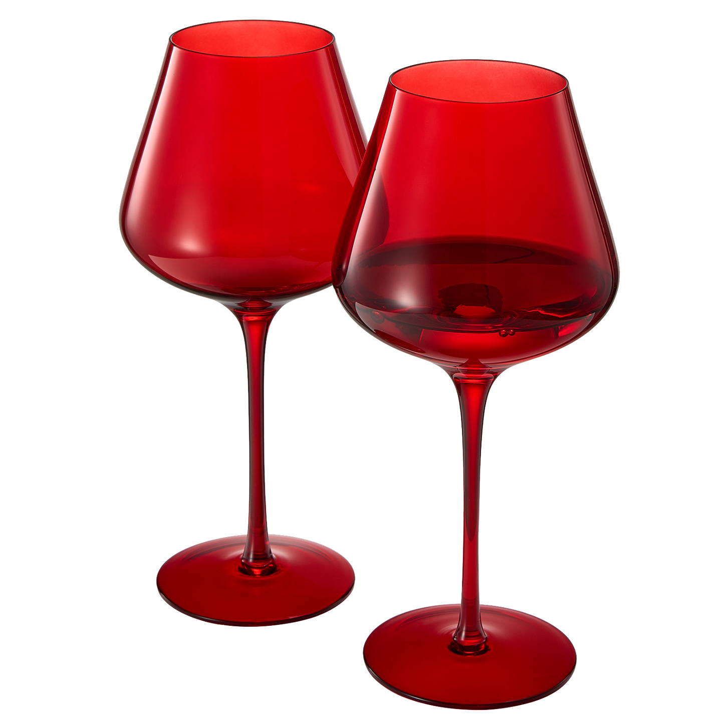 Christmas Holiday Red Colored Crystal Wine Glass Set of 20oz