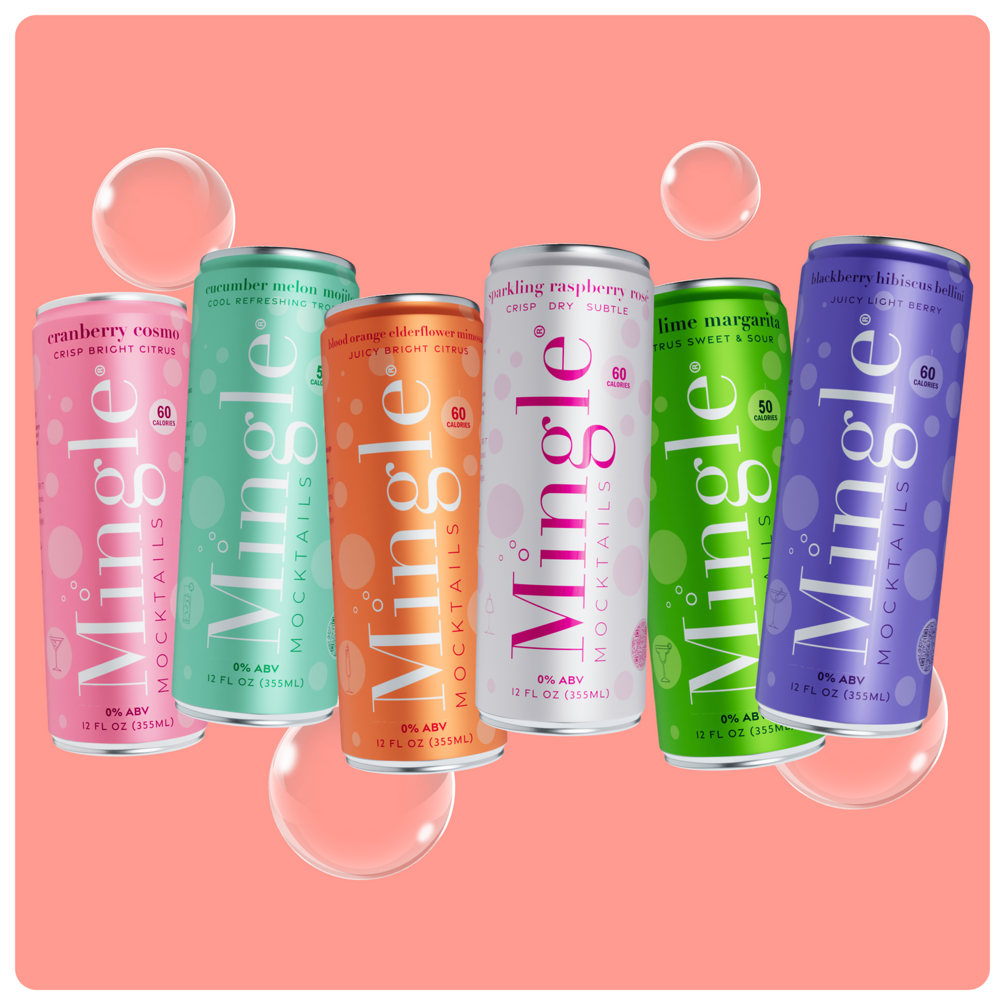 6 Flavor Variety Pack by Mingle Mocktails - Non Alcoholic Beverages