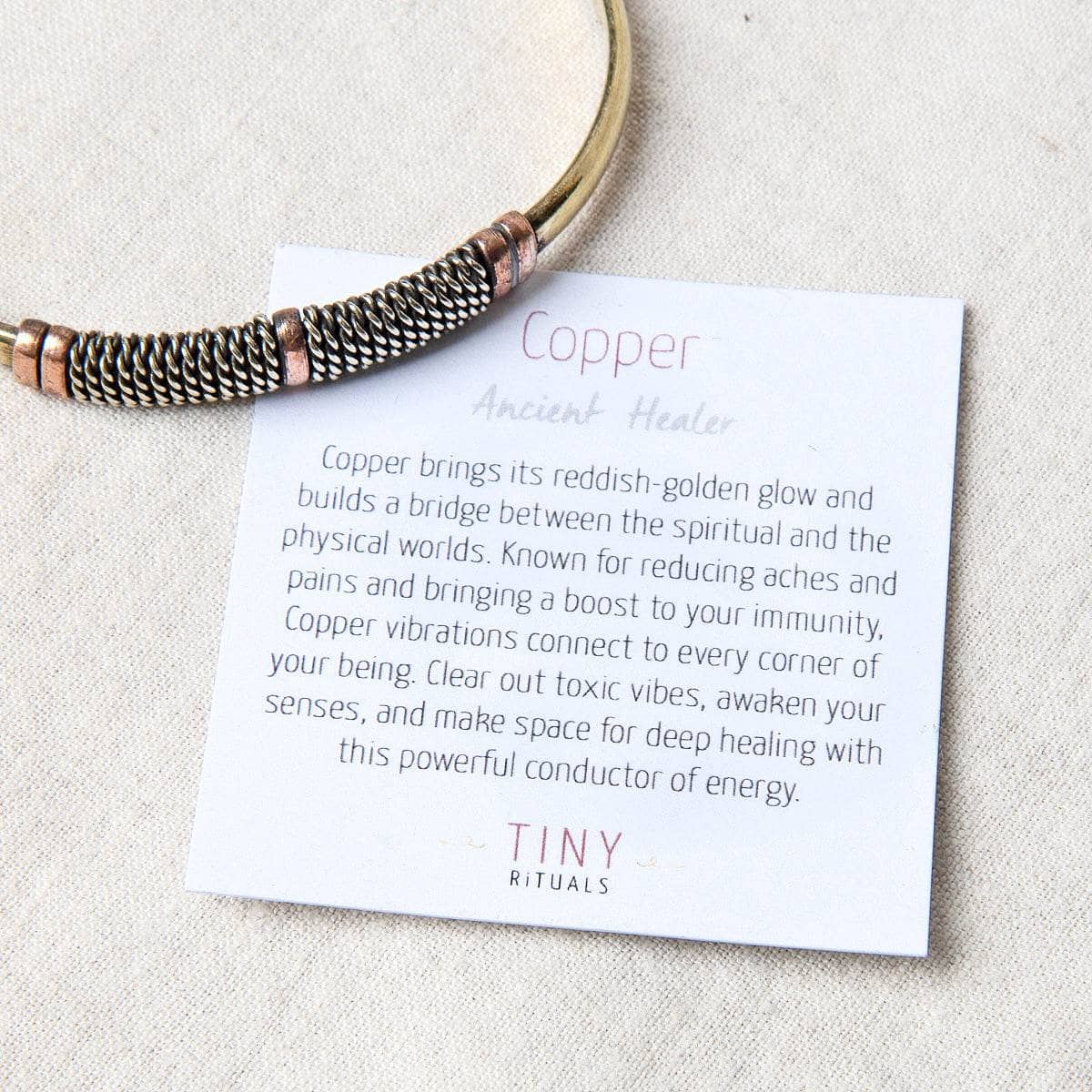 Tibetan Handcrafted Copper Healing Bracelet by Tiny Rituals