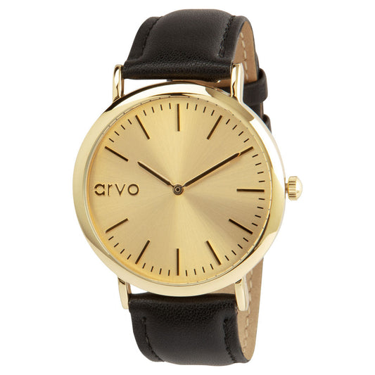 Arvo Black Leather Watch