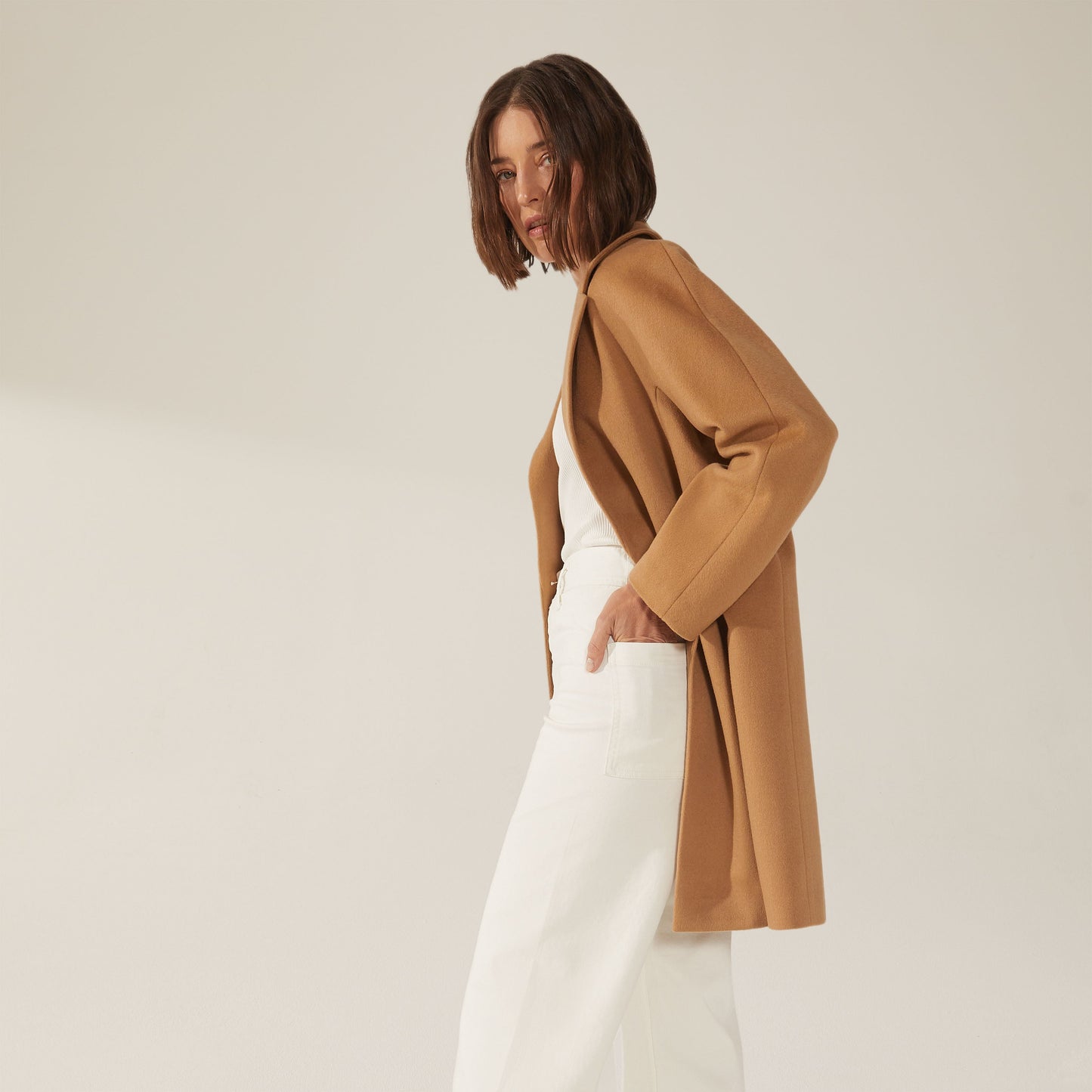 Risa Cashmere-Wool Button Down Coat by Italic