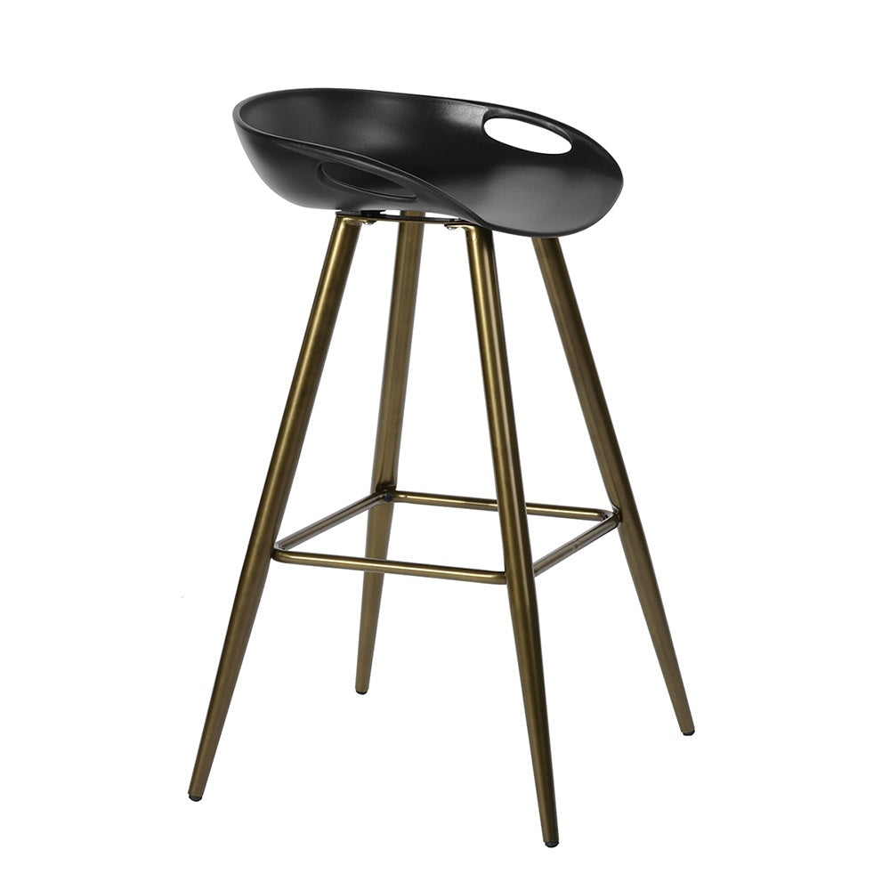 Set of 2 Black and Gold Counter Stool by Blak Hom