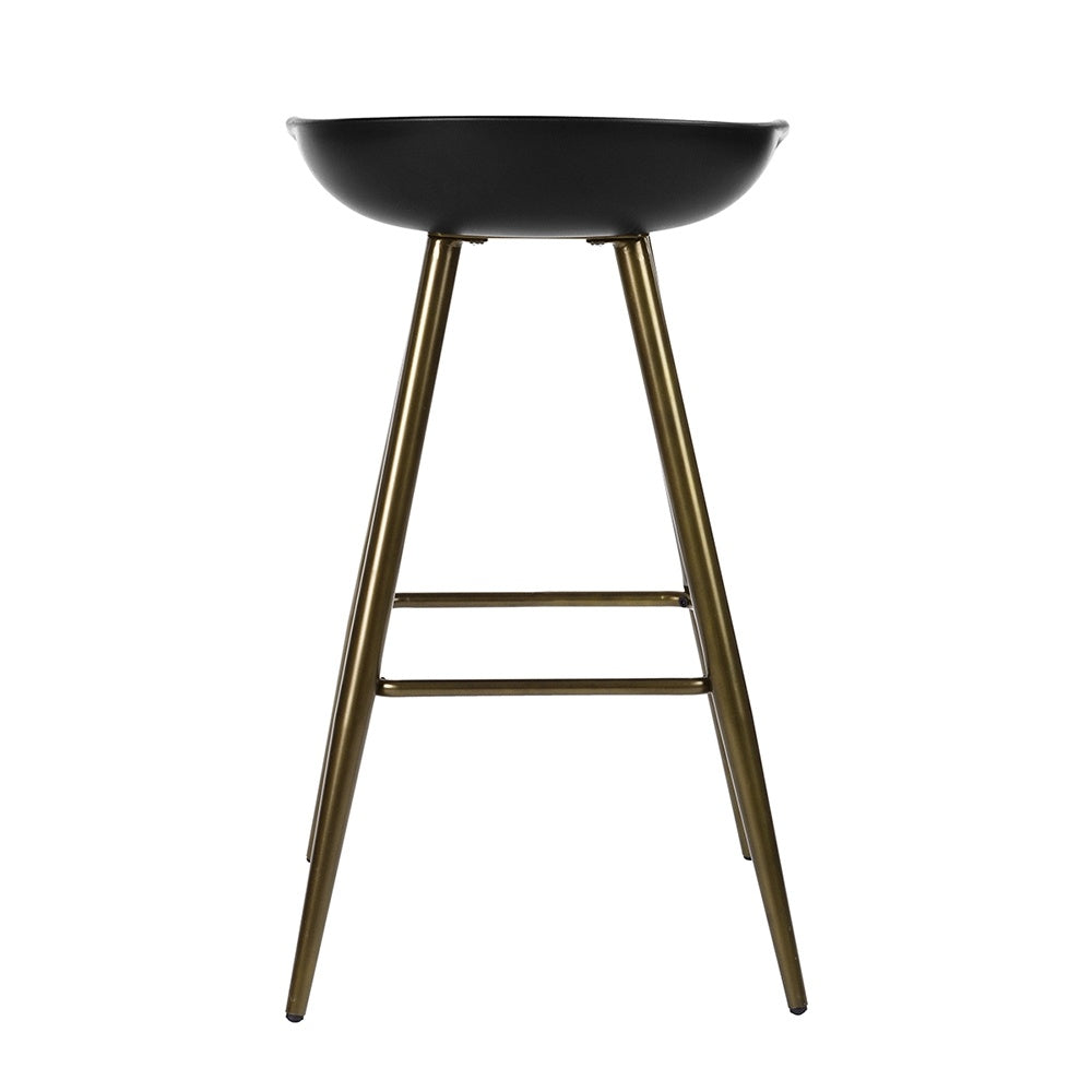 Set of 2 Black and Gold Counter Stool by Blak Hom