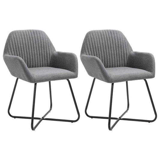 Set of 2 Lounge Chairs in Dark Gray Fabric by Blak Hom