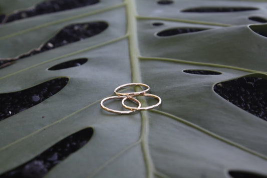 Hammered Dainty Rings