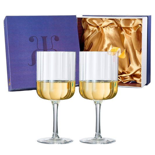 Flower Vintage Wine Glassware - Set of 2-13 oz Colorful Cocktail, Martini & Champagne Glasses, Prosecco, Mimosa Glasses Set, Cocktail Glass Set, Bar Glassware Luster Glasses 7" X 3" (Clear) by The Wine Savant