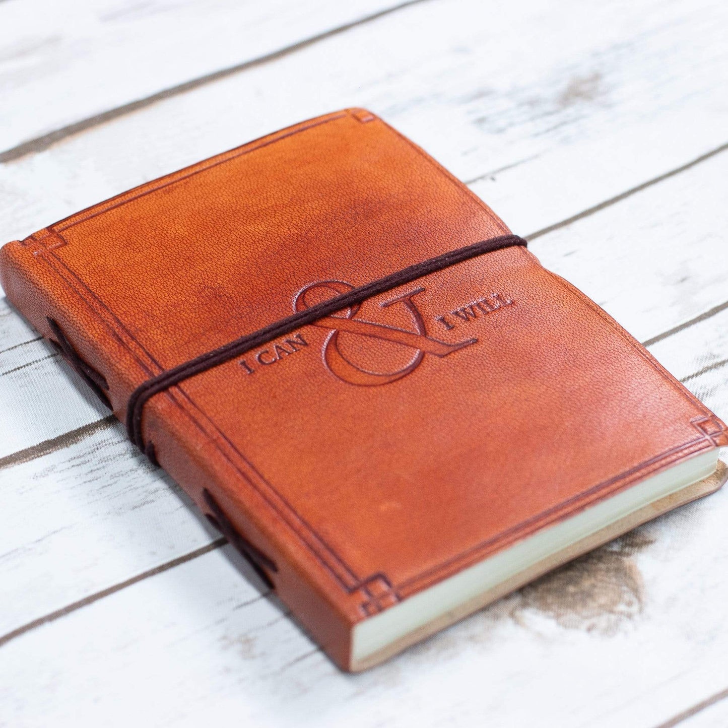 I Can And I Will Quote 7x5  Leather Journal