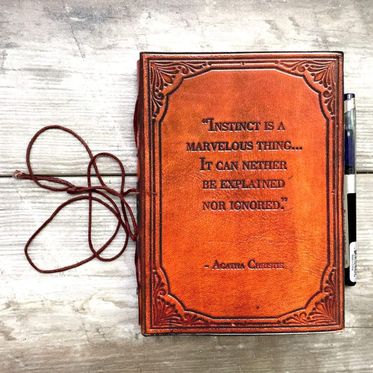 Instinct Is A Marvelous Thing Agatha Christie Quote 7x5 Leather Journal