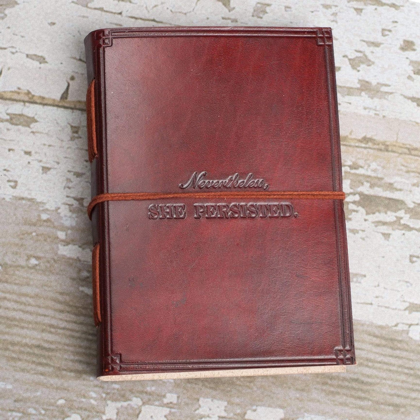 She Persisted Quote 7x5 Leather Journal
