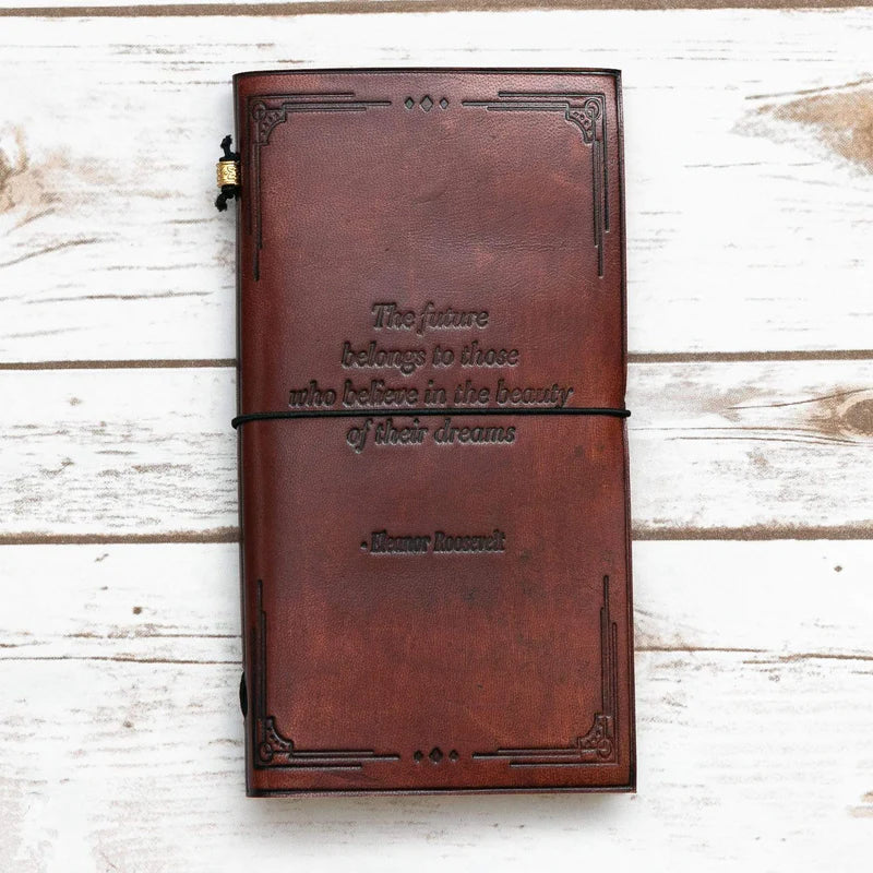 The Future Belongs Eleanor Roosevelt Quote 8x6 Leather Journal