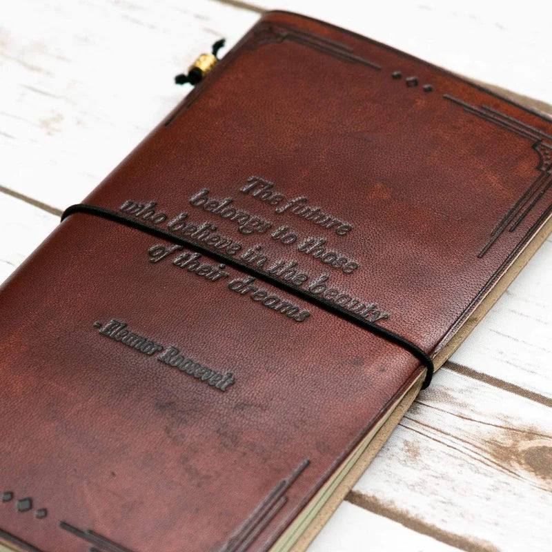 The Future Belongs Eleanor Roosevelt Quote 8x6 Leather Journal