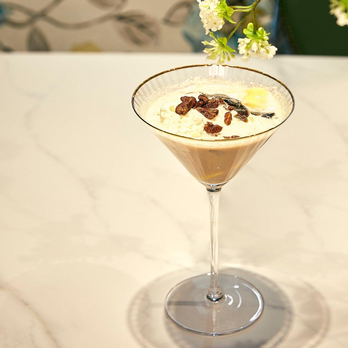 Gold Rim Martini Glasses 10 oz Set of 4