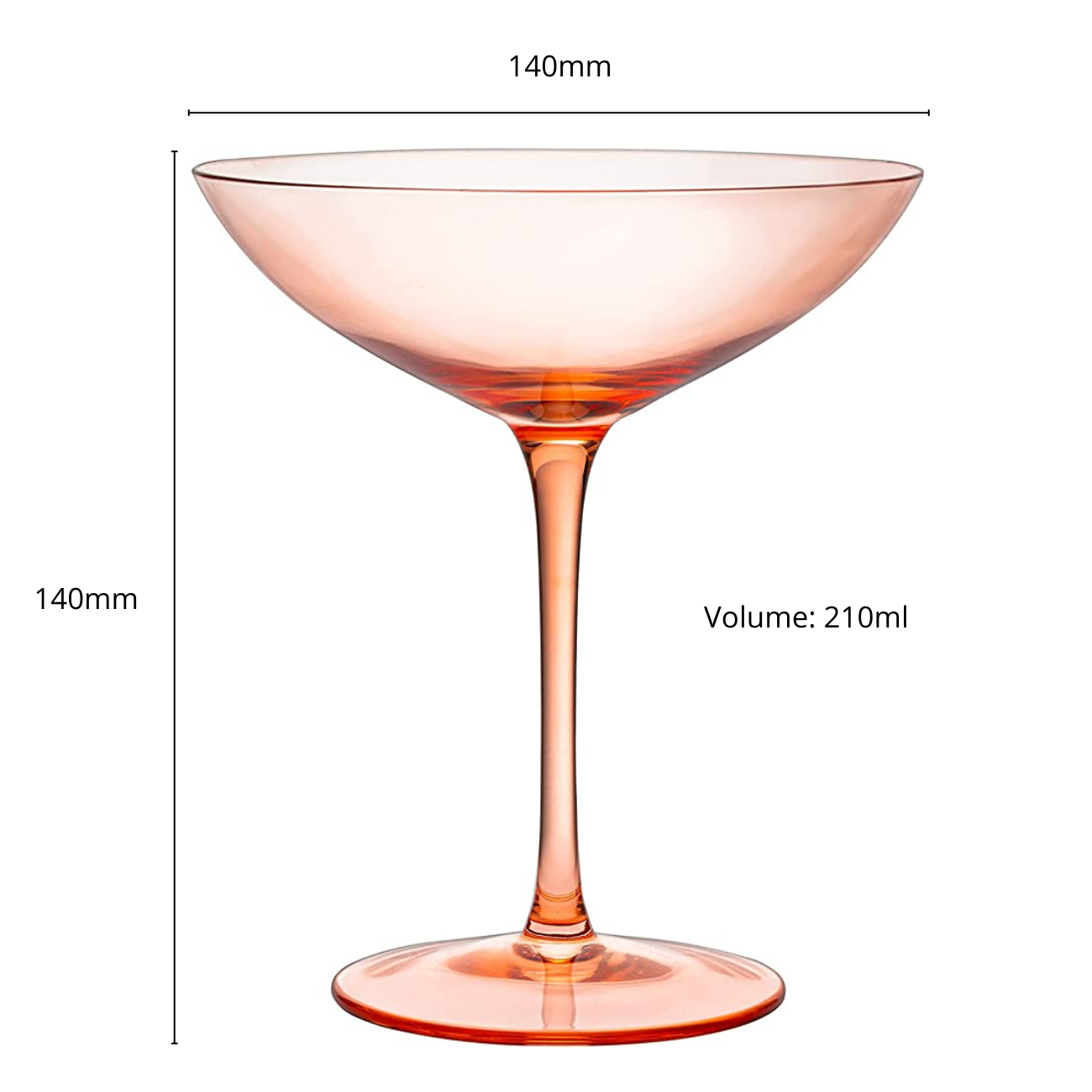 Champagne Coupes 12 oz Set Of 2 (Blush Pink)