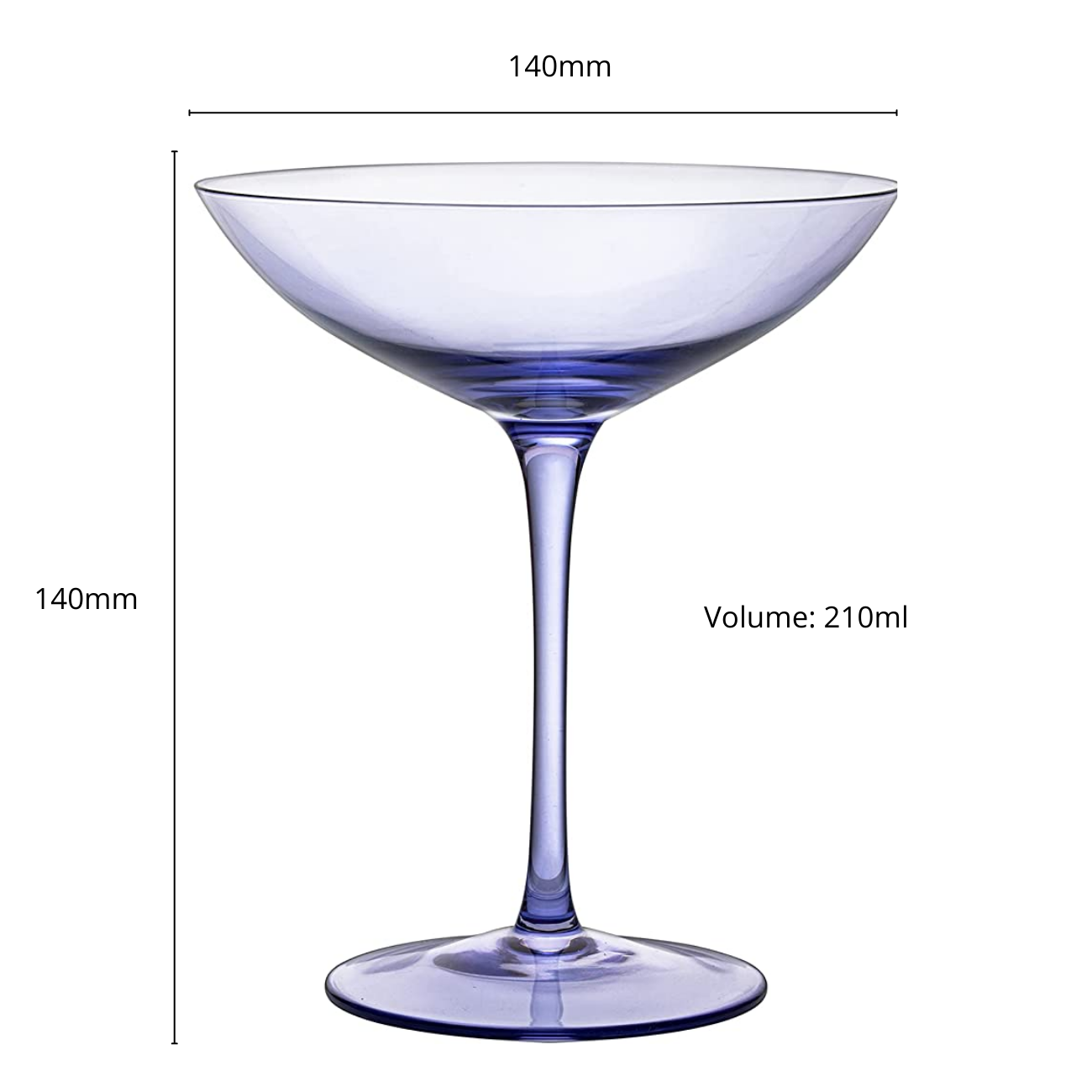 Champagne Coupes 12 oz Set Of 2 (Lavender)