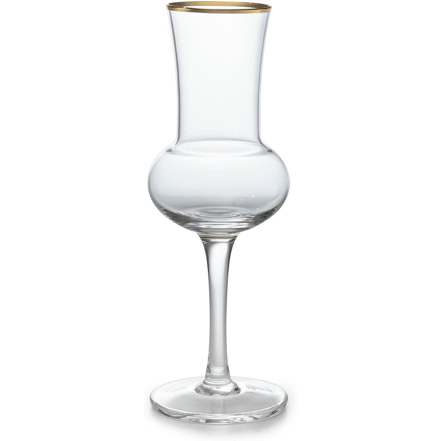Crystal Grappa Gold Rim Glasses 3oz Set of 6