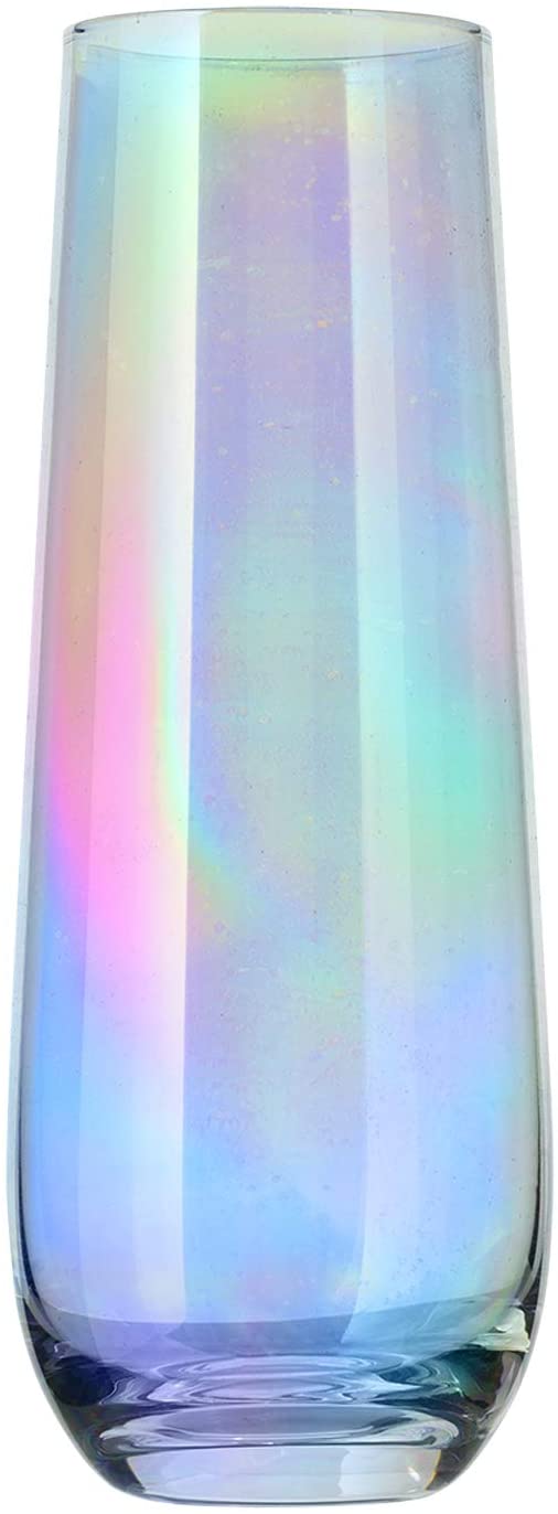 Iridescent Luster Pearl Radiance 10 oz Set of 4 Wine Glasses