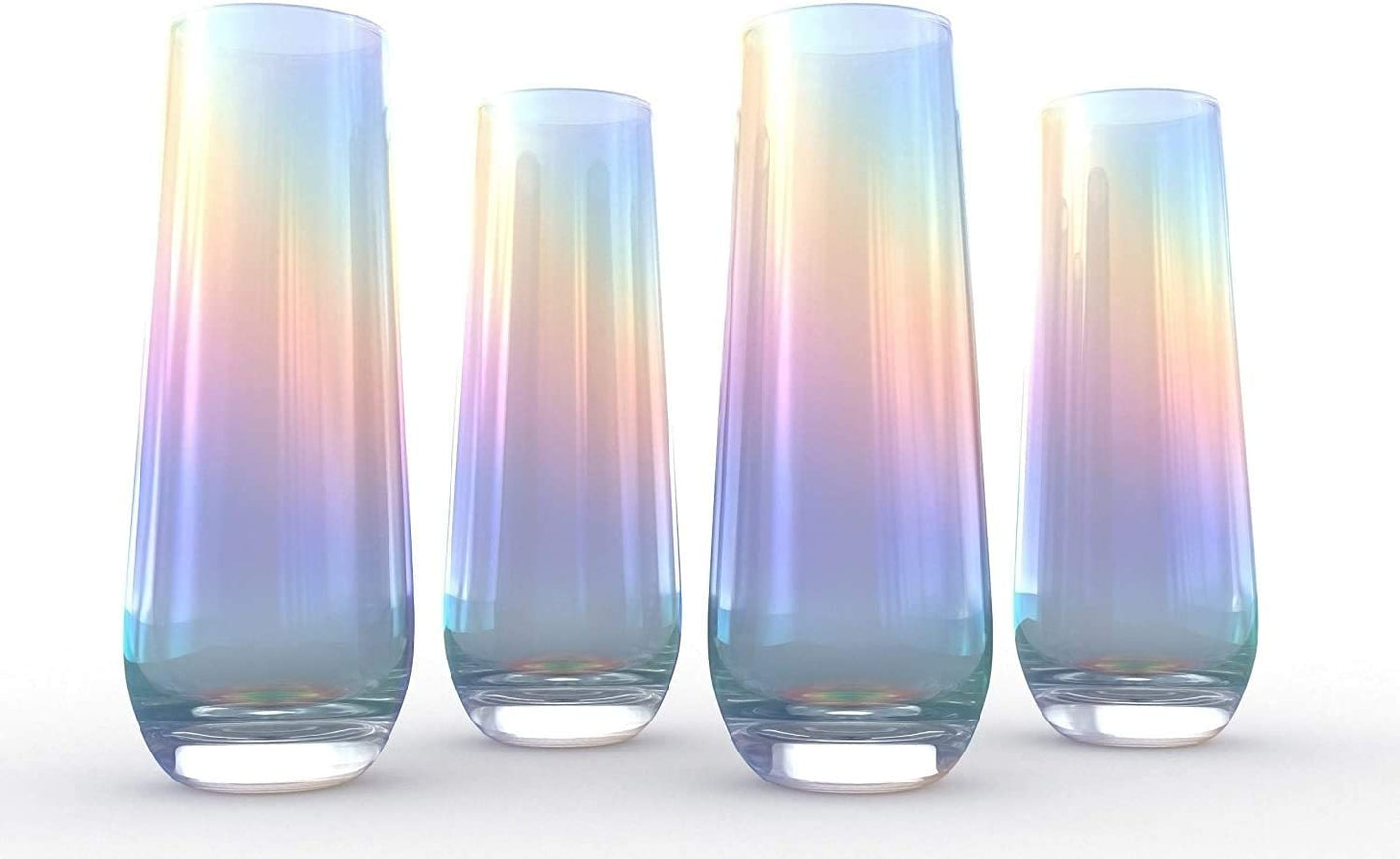 Iridescent Luster Pearl Radiance 10 oz Set of 4 Wine Glasses