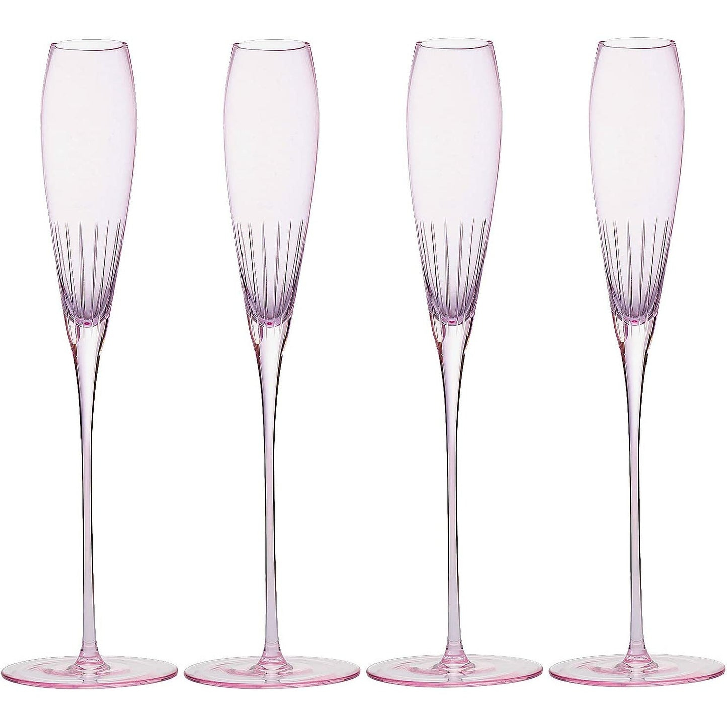 Paris Collection Crystal Pink Champagne Flute 8.5 oz Set of 4