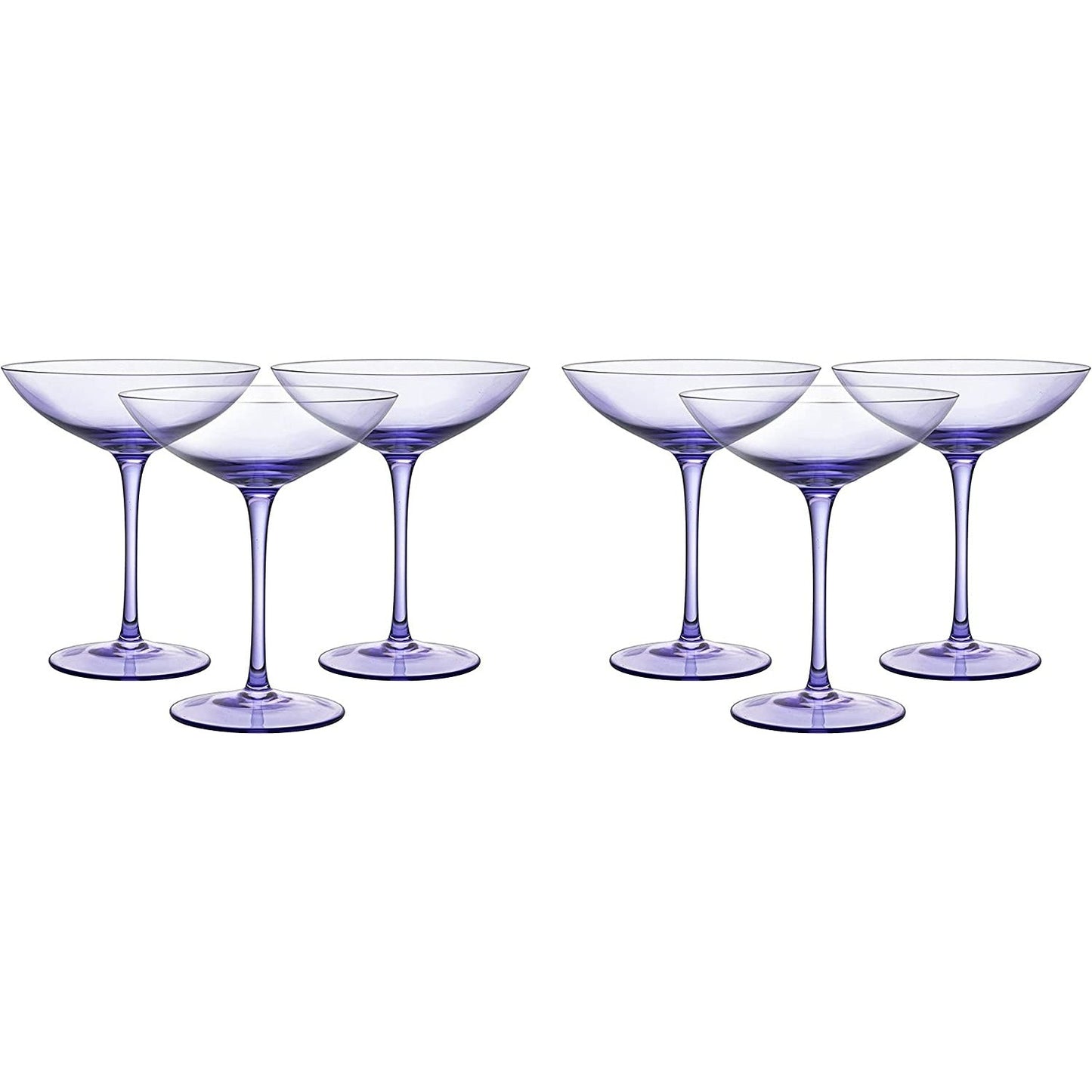 Lavender Champagne Coupes 12 oz Set of 6