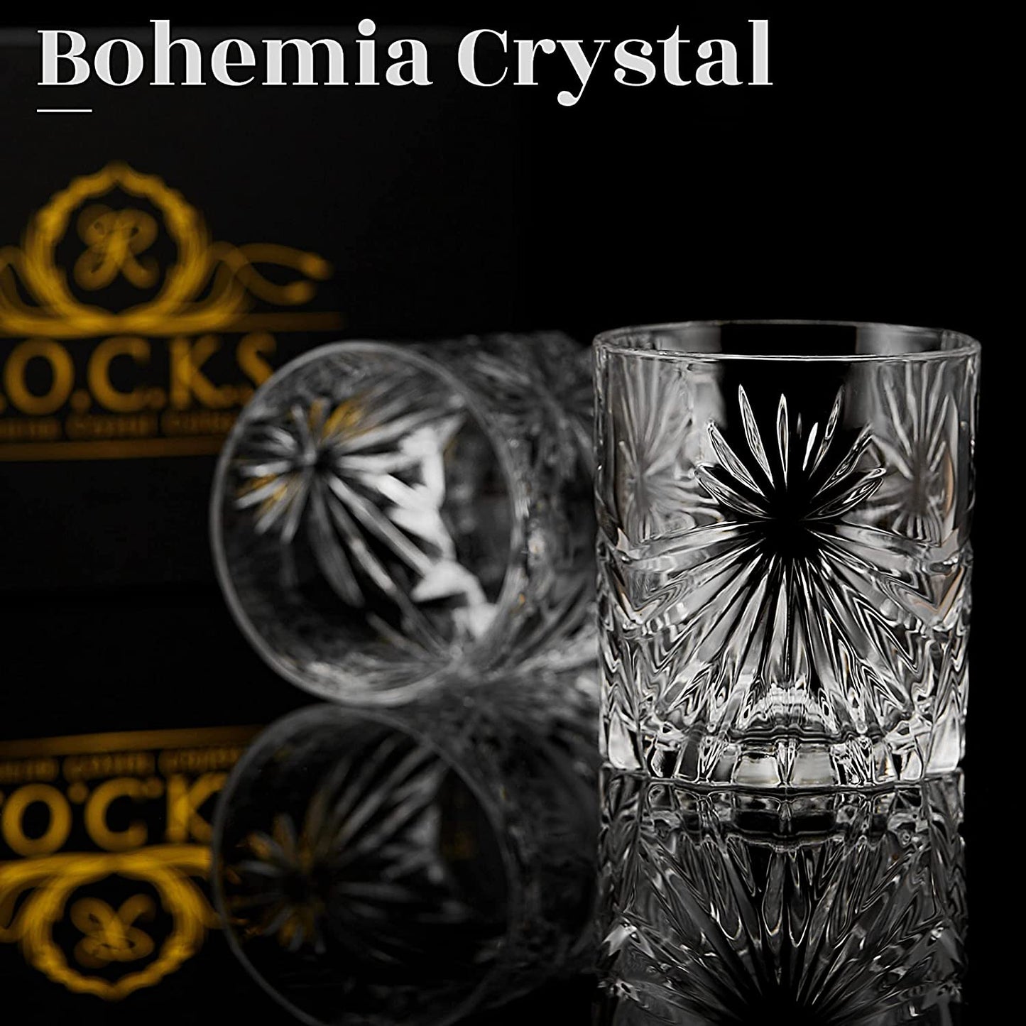 R.O.C.K.S. Whiskey Chilling Stones The Eco-Crystal Collection - Soleil Glass Edition