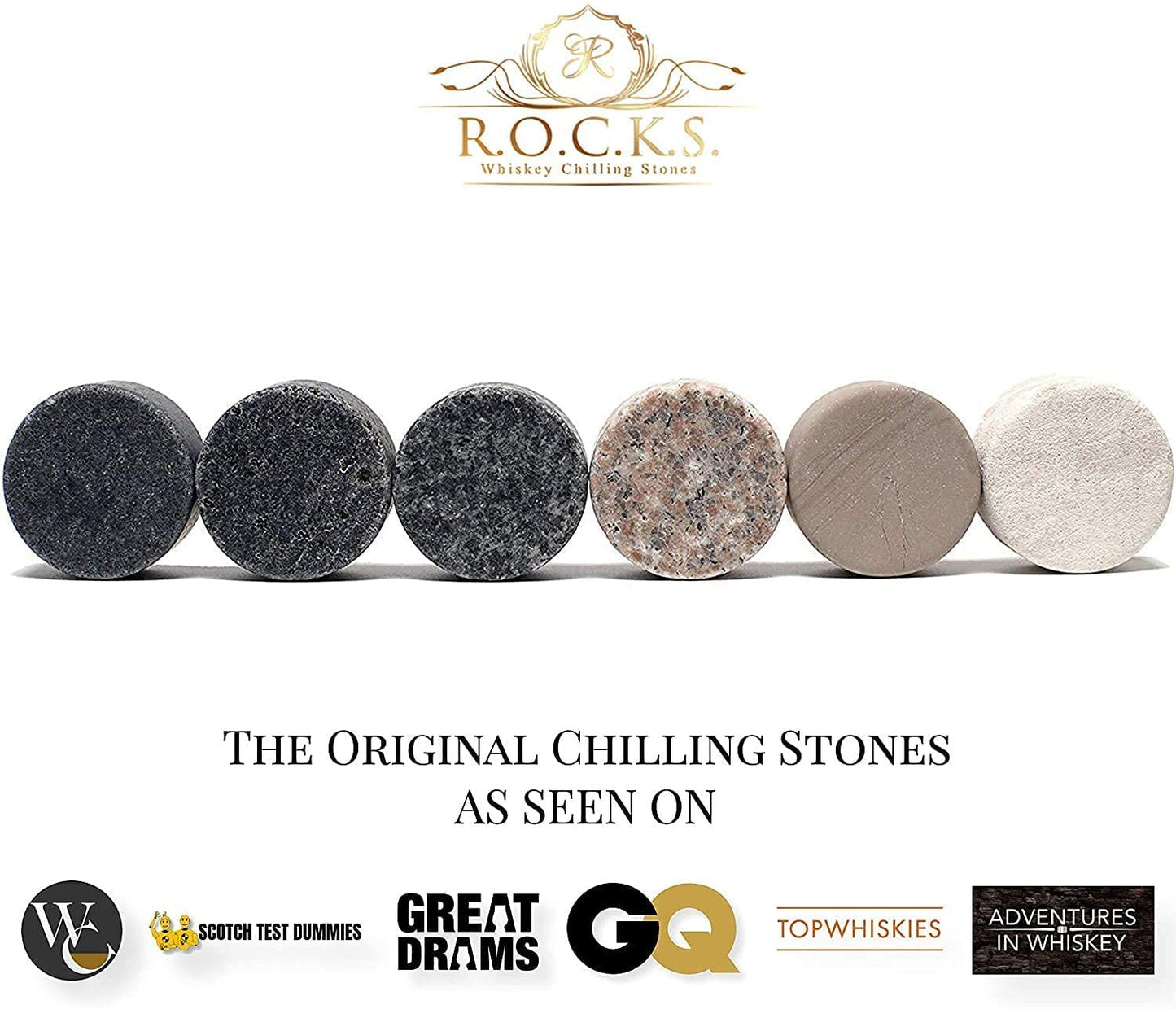 R.O.C.K.S. Whiskey Chilling Stones The Connoisseur's - Monarch Glass Edition