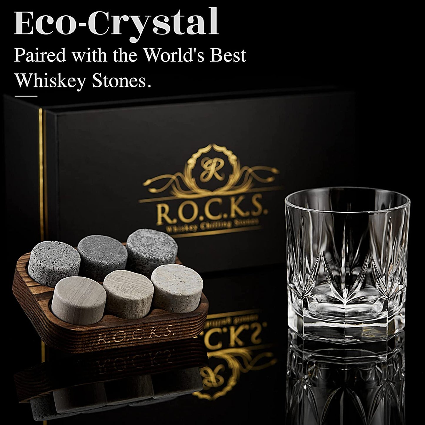 R.O.C.K.S. Whiskey Chilling Stones The Connoisseur's Set - Imperial Glass Edition