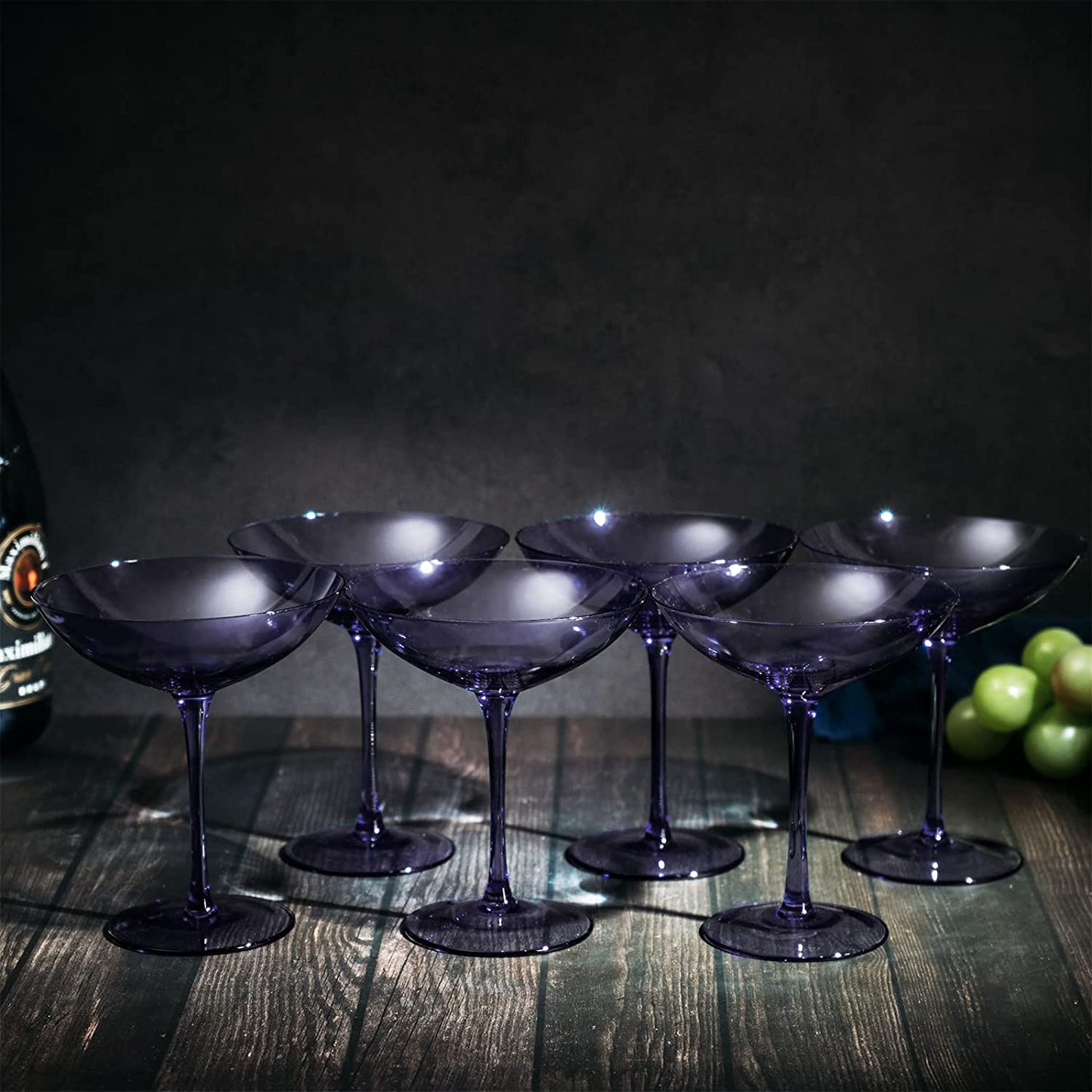 Lavender Champagne Coupes 12 oz Set of 6