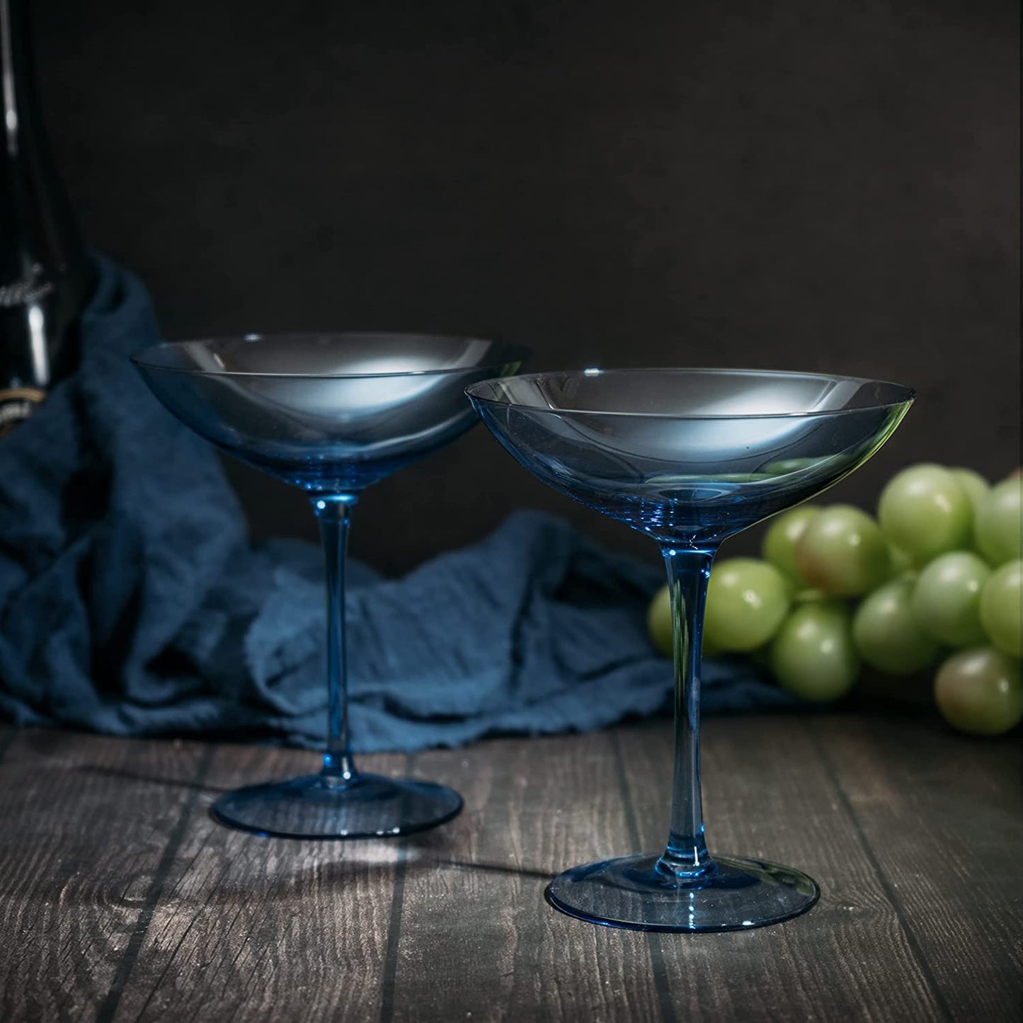 Champagne Coupes 12 oz Set Of 2 (Cobalt Blue)