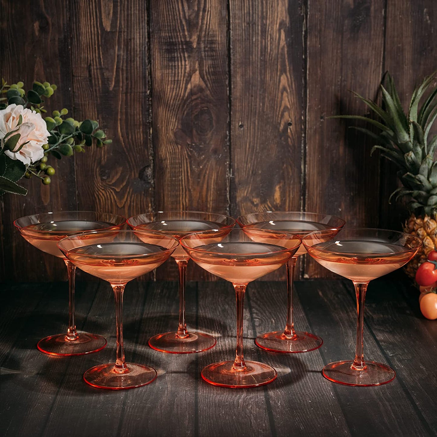 Champagne Coupes 12 oz Set Of 6 (Blush Pink)