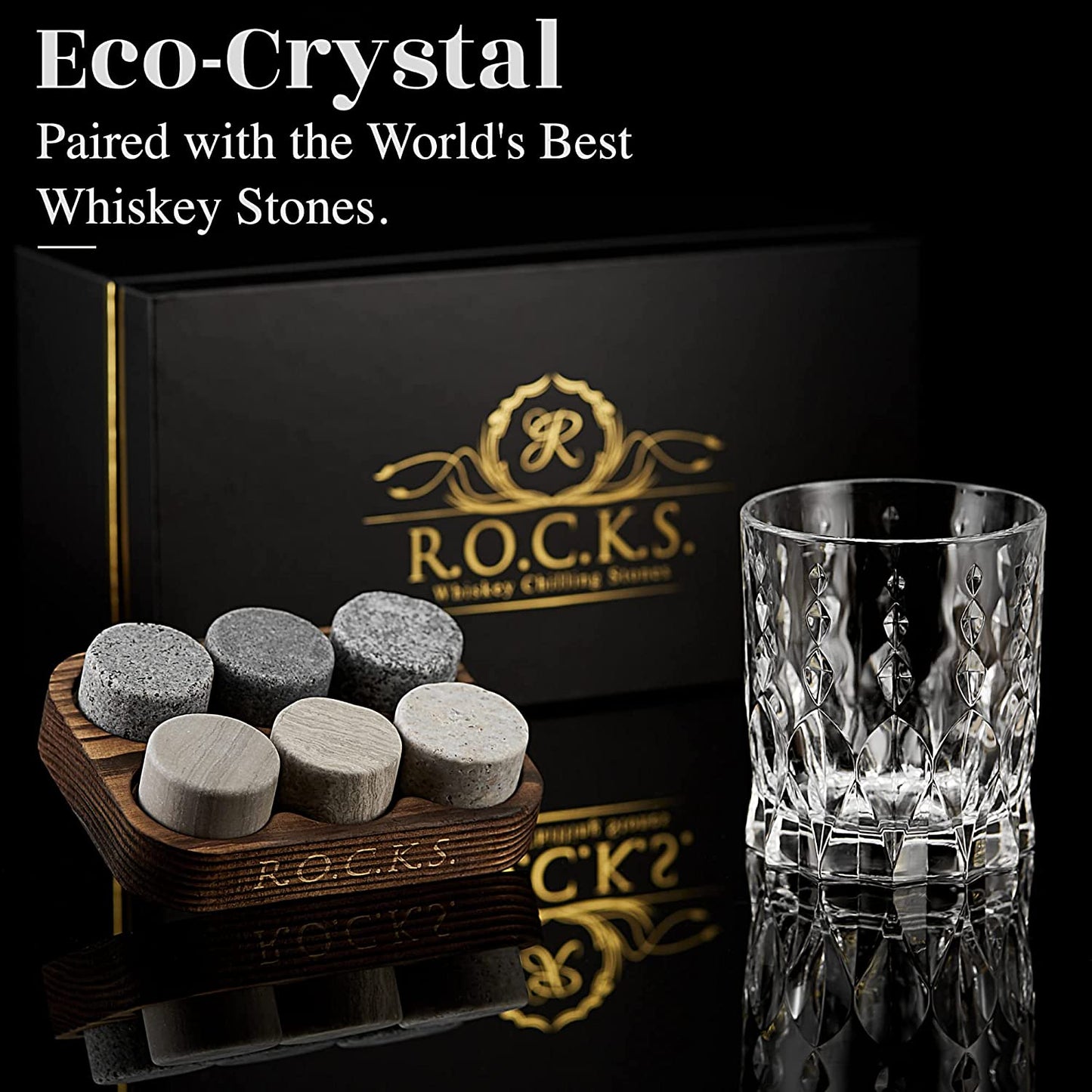 R.O.C.K.S. Whiskey Chilling Stones The Connoisseur's - Monarch Glass Edition