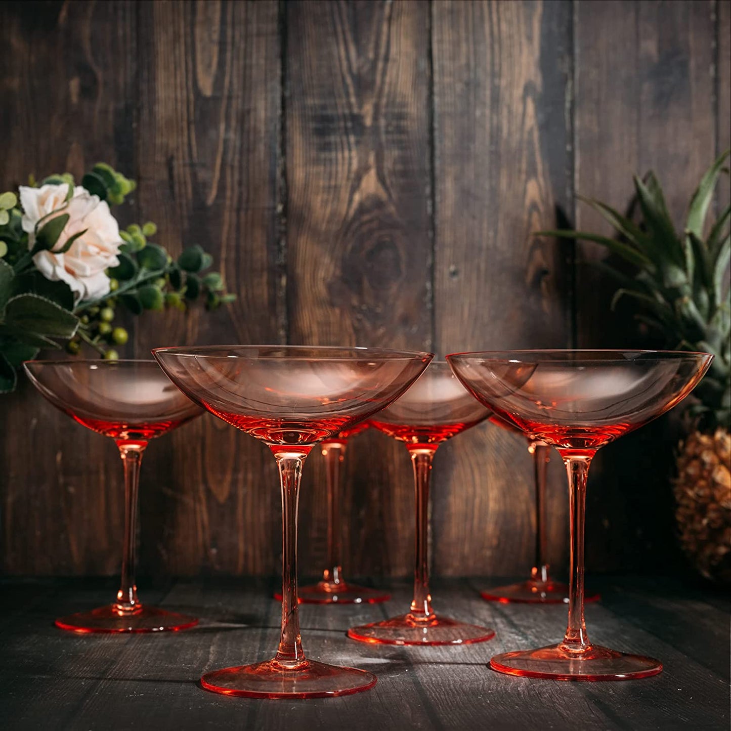 Champagne Coupes 12 oz Set Of 6 (Blush Pink)