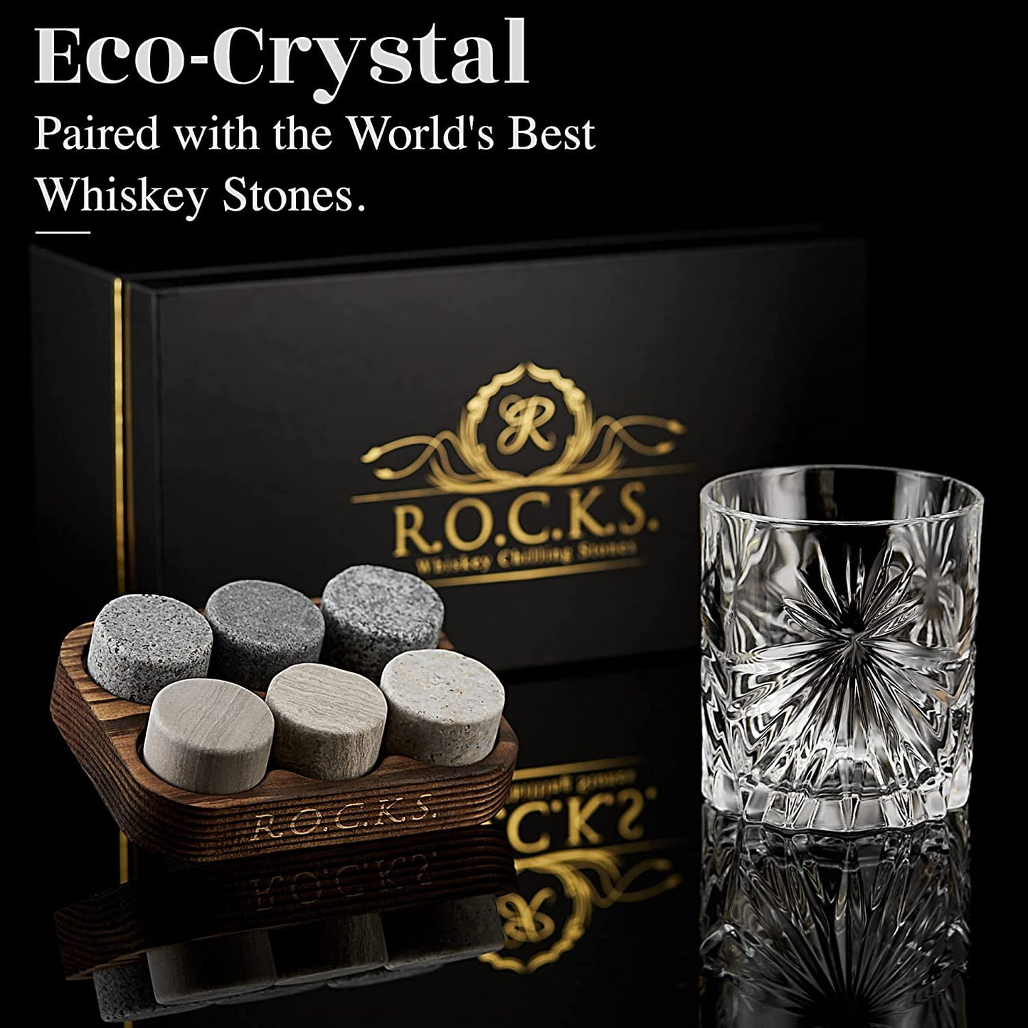 R.O.C.K.S. Whiskey Chilling Stones The Connoisseur's Set - Soleil Glass Edition