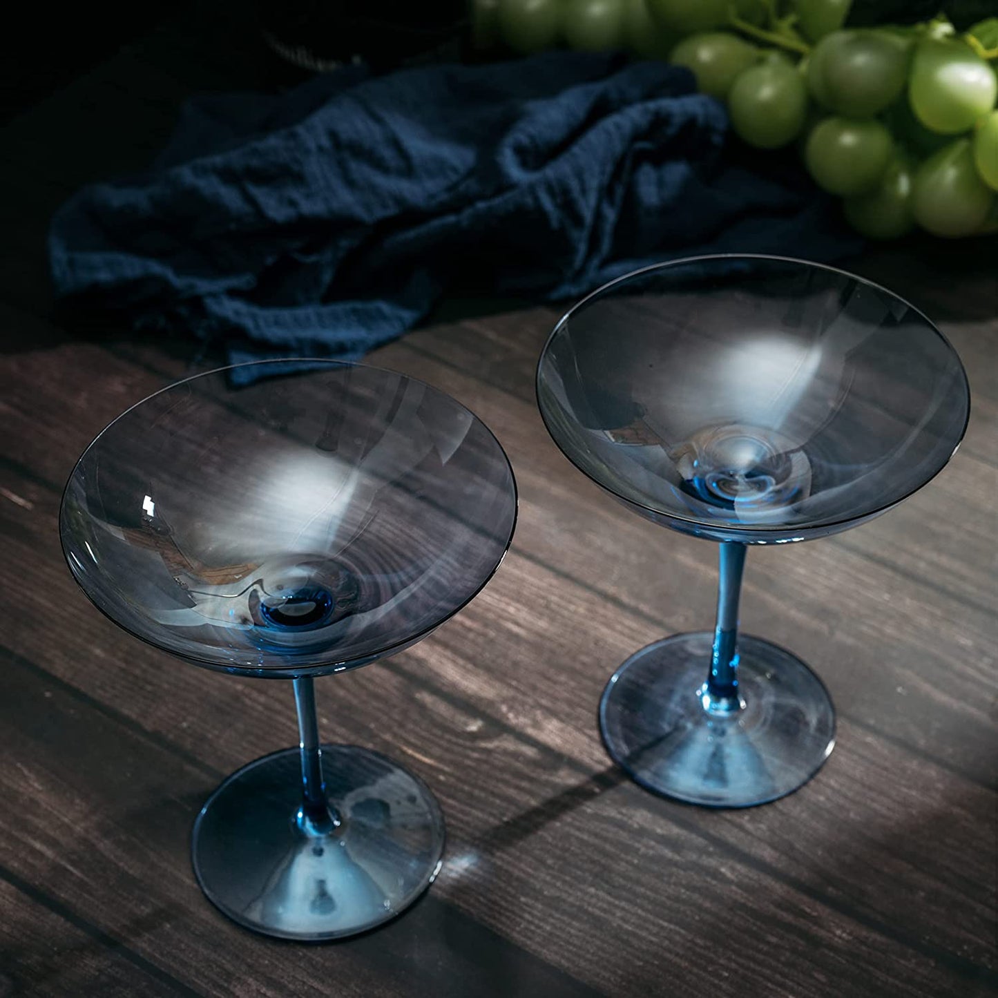 Champagne Coupes 12 oz Set Of 2 (Cobalt Blue)