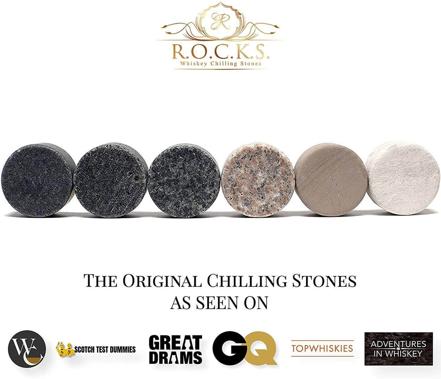 R.O.C.K.S. Whiskey Chilling Stones The Rocks x Trivia Quiz Set