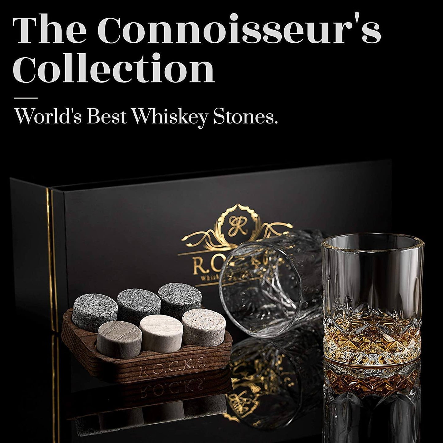 R.O.C.K.S. Whiskey Chilling Stones The Connoisseur's Set - Signature Glass Edition