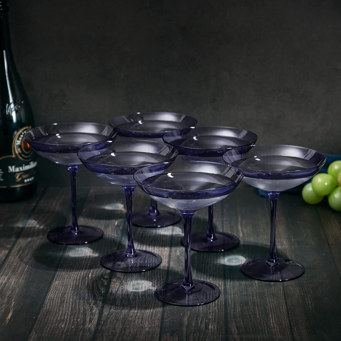 Lavender Champagne Coupes 12 oz Set of 6