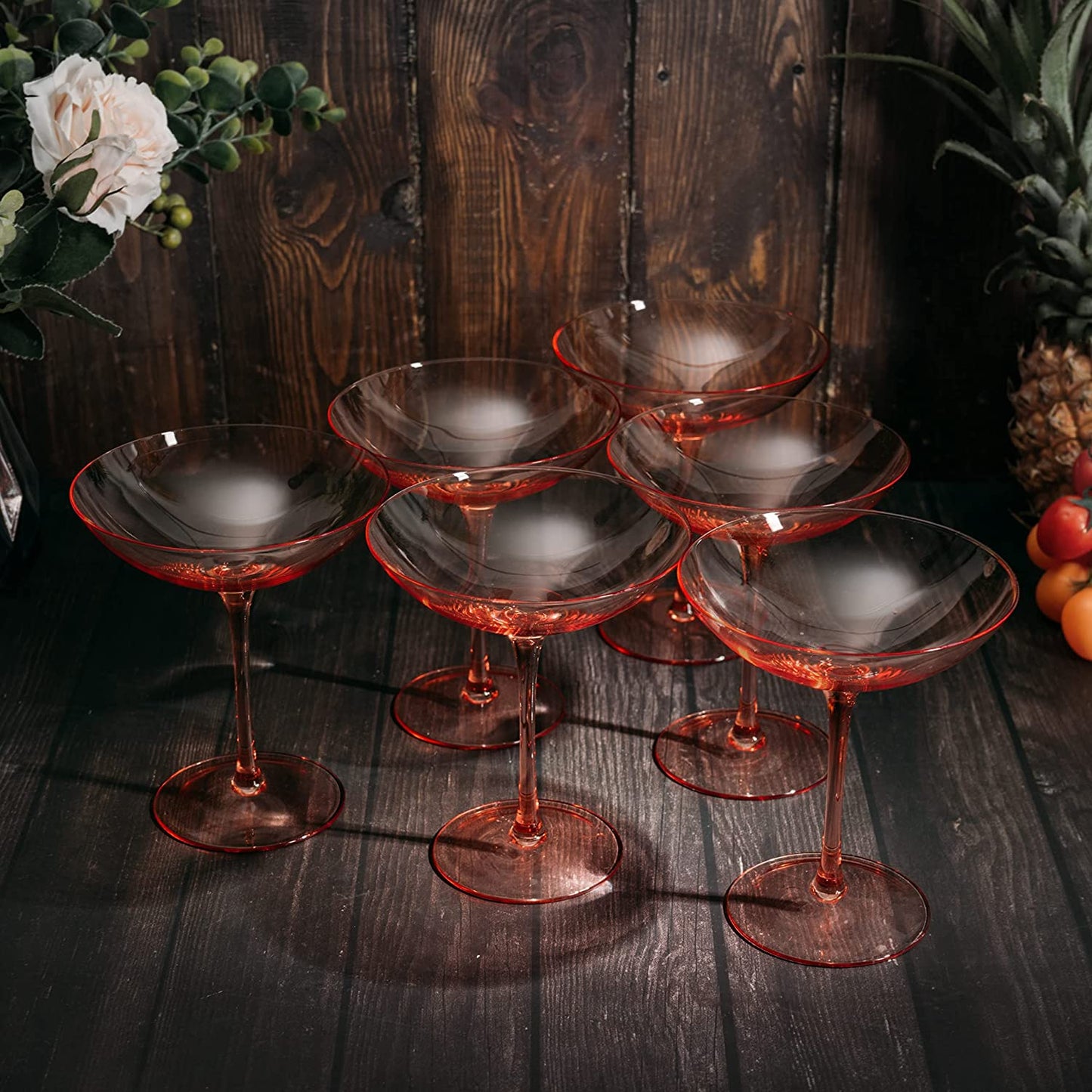 Champagne Coupes 12 oz Set Of 6 (Blush Pink)