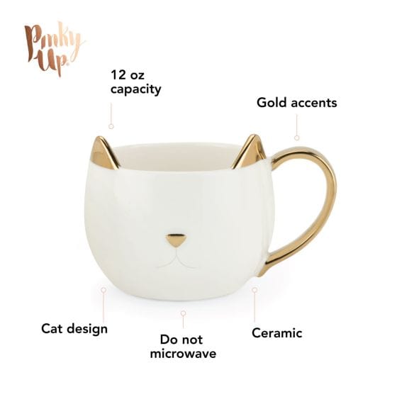 White Cat Mug With Message Inside