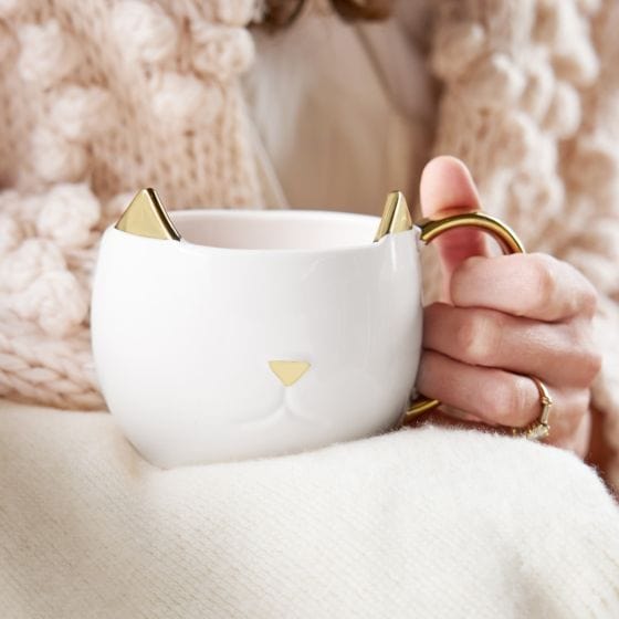 White Cat Mug With Message Inside