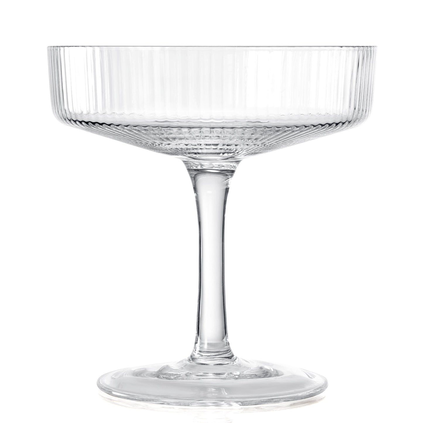 Ribbed Coupe Cocktail Glasses 8 oz Set of 4