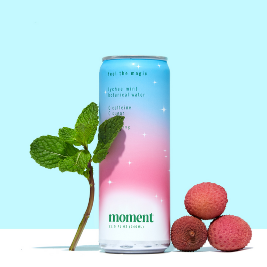 Moment Lychee Mint Adaptogen Drink 12 Pack -Drink Your Meditation