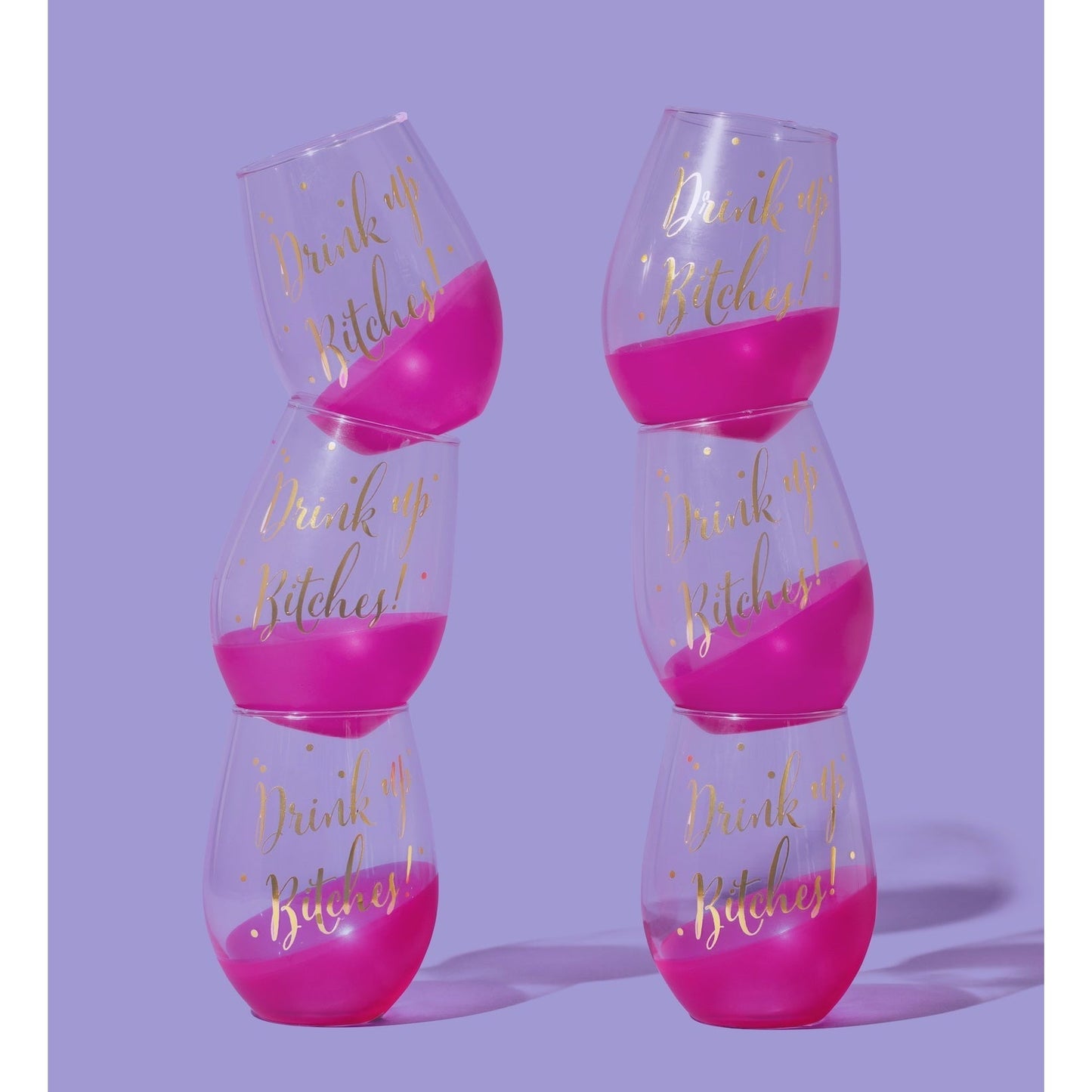 Drink Up Bitches 20 oz. Stemless Wine Glass by The Bullish Store