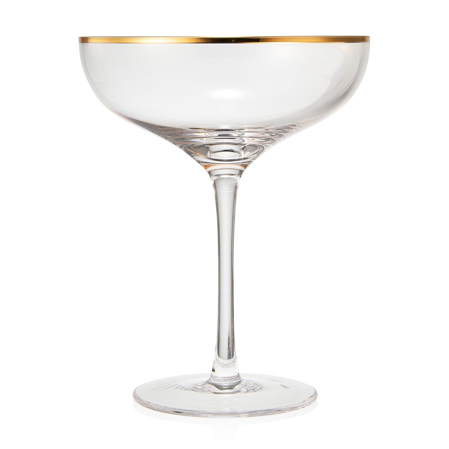 Crystal Gold Rim Coupe Glass 9 oz Set Of 2