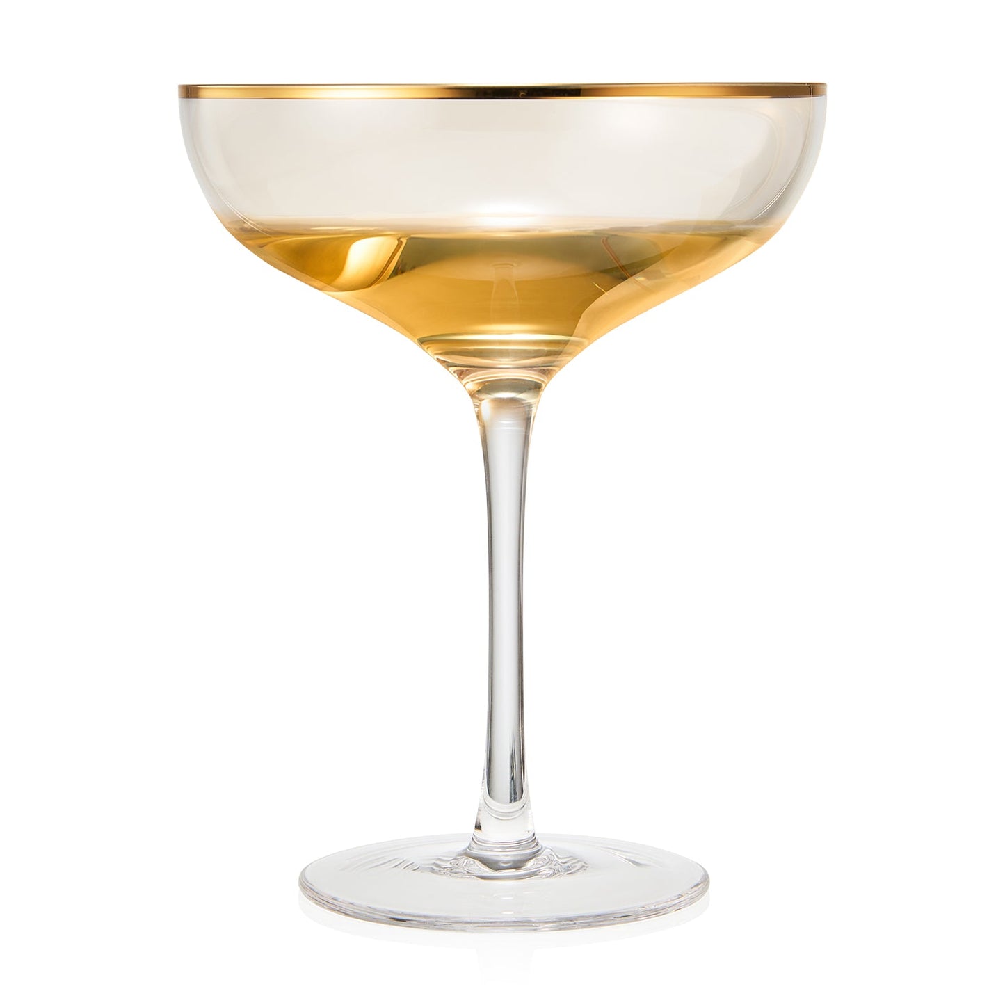Crystal Gold Rim Coupe Glass 9 oz Set Of 2