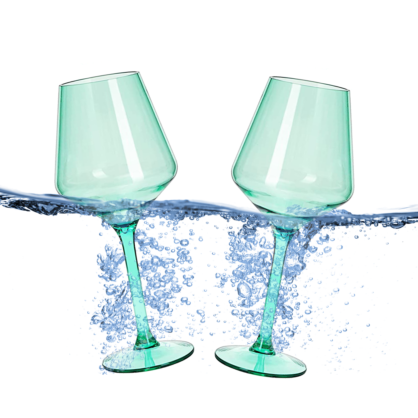 The Wine Savant Floating Shatterproof Poolside Wine Glasses 15 oz  Set of 2