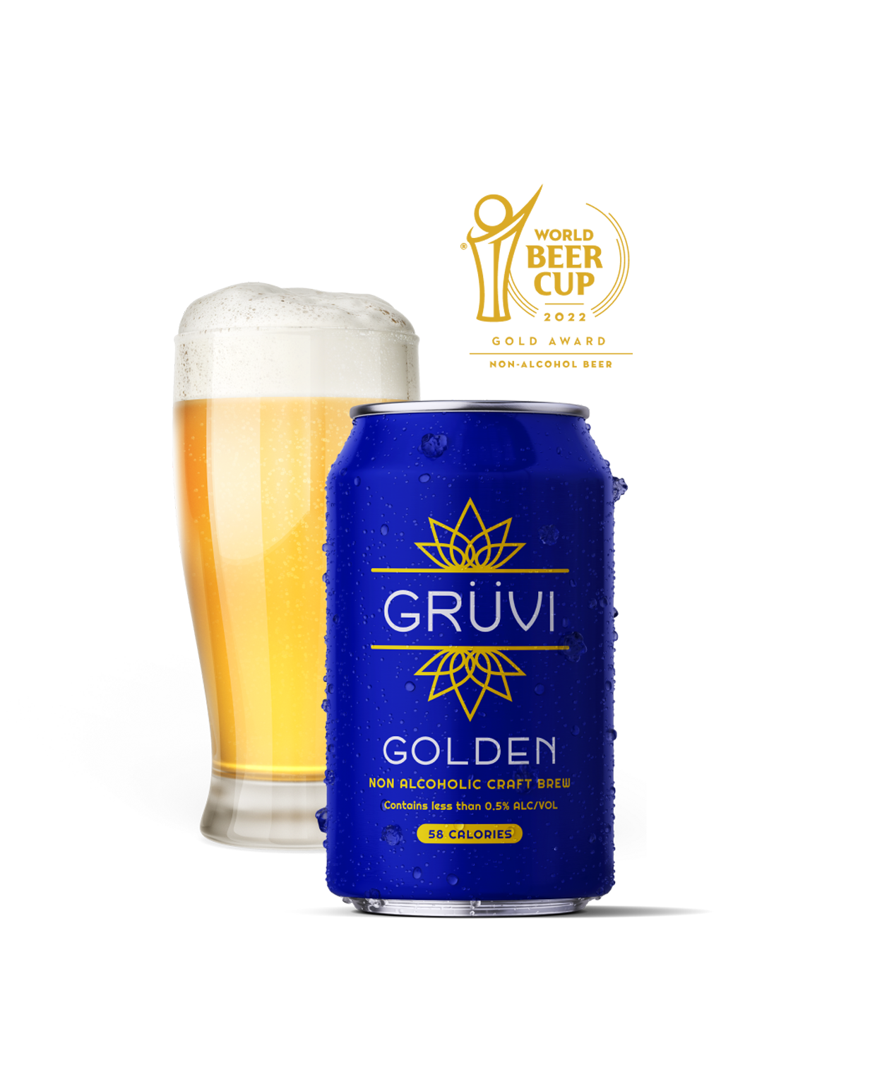 Non-Alcoholic Golden Lager by Grüvi